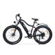 Bicicleta eléctrica XL con ruedas gruesas y guardabarros, color negro